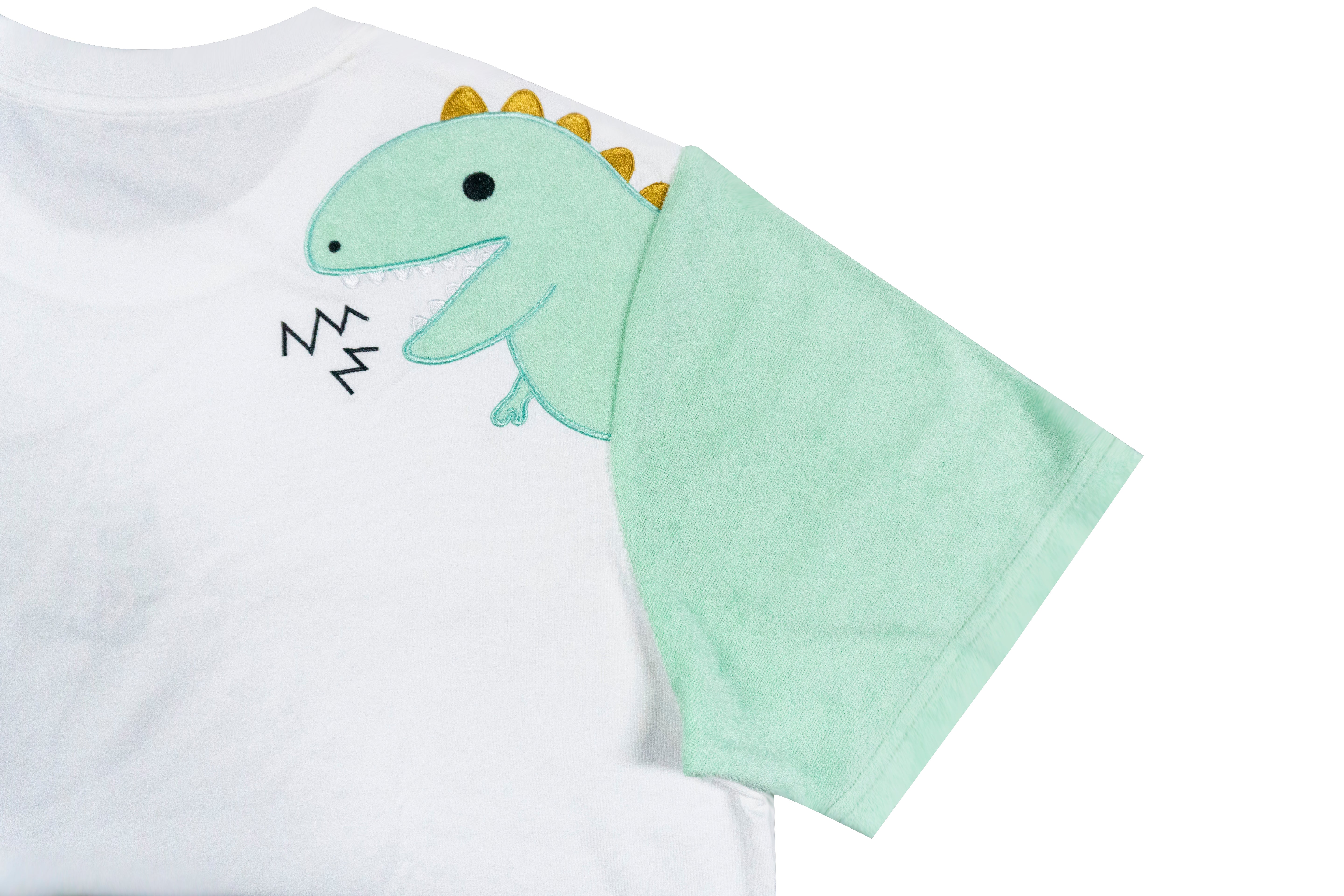 Close up back view of T shirt sleeve