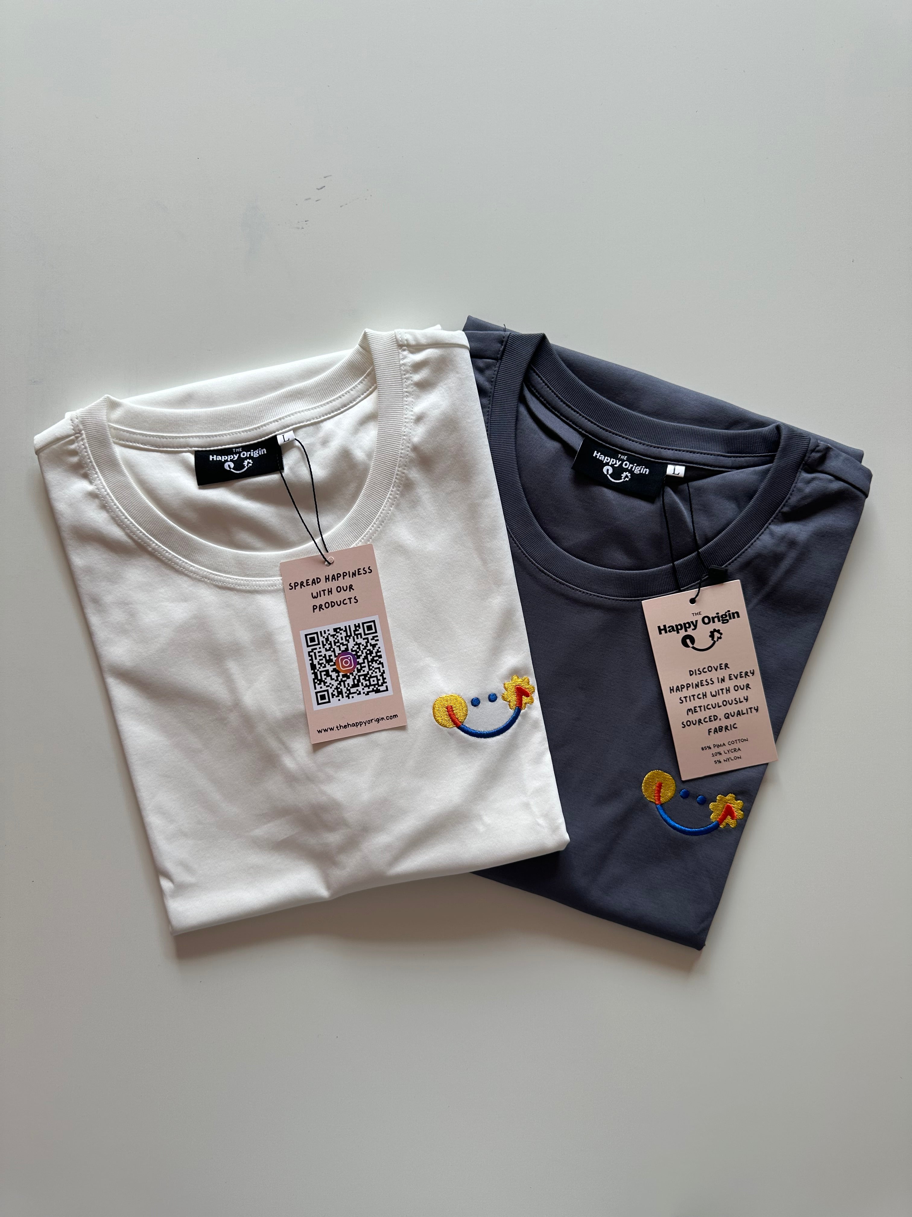 The Happy Tee - Premium Embroidered Edition
