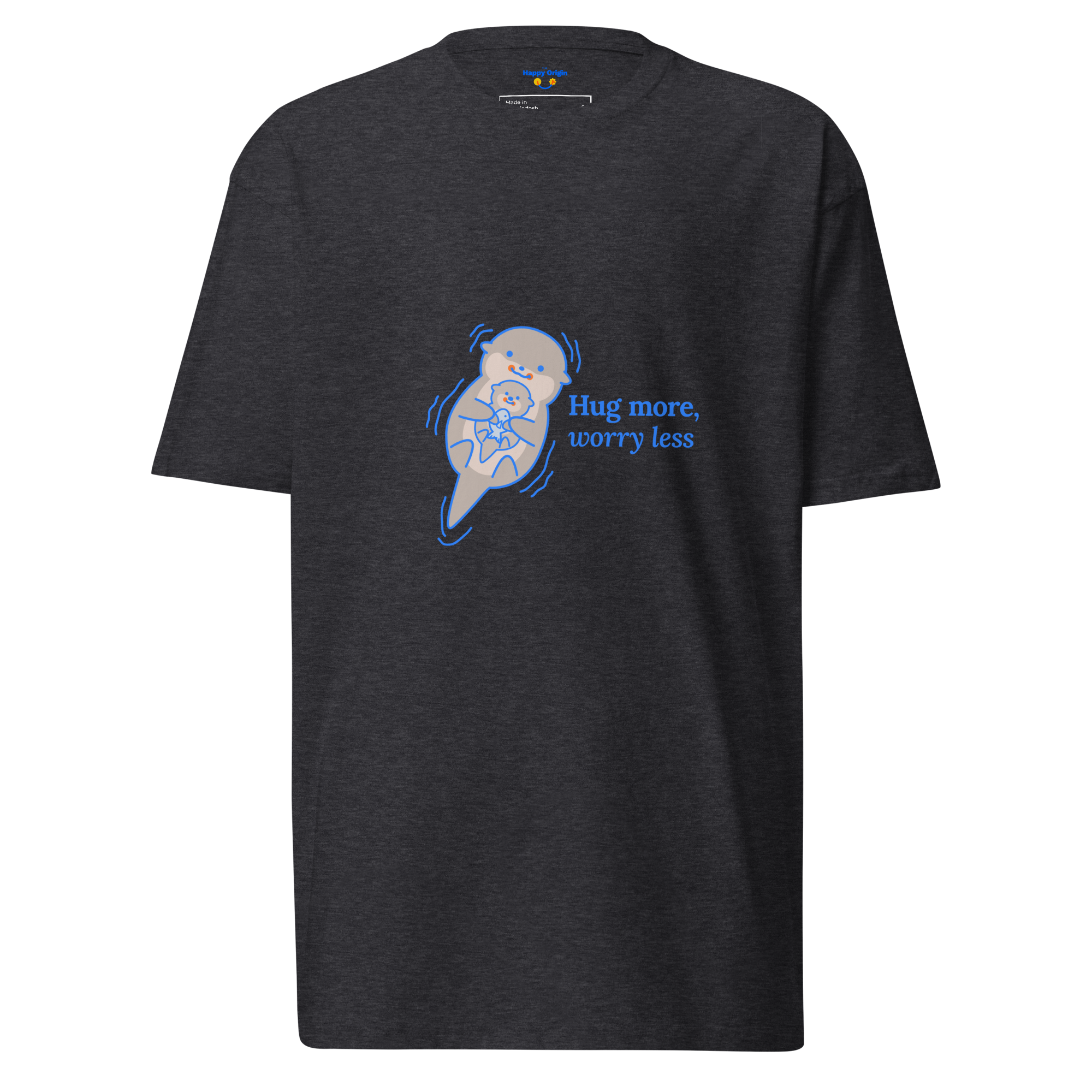Hug more Happy Origin Dark Grey Tee